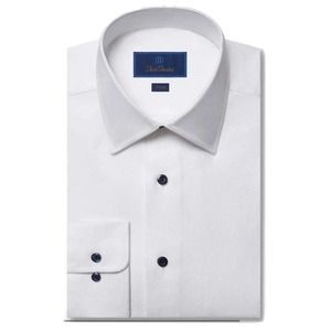 David Donahue Crisp TRIM WHITE Shirt Size 16 34/35